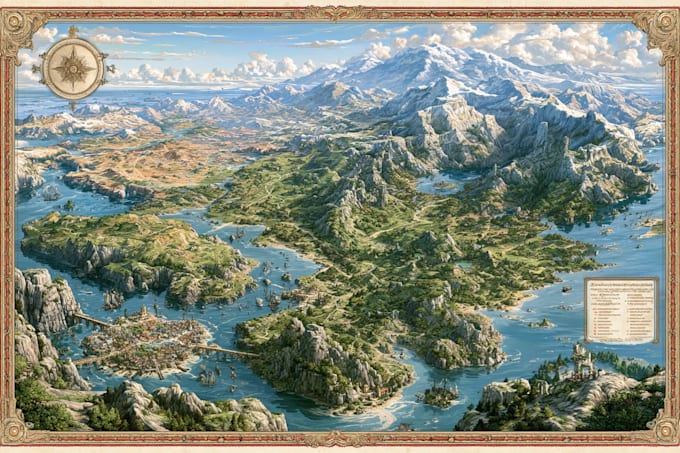draw fantasy map illustration isometric map