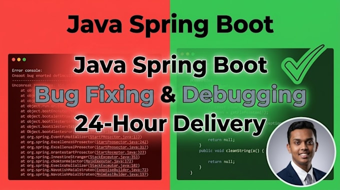 fix bugs and issues in your java spring boot application