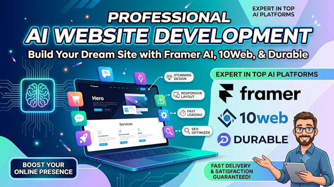 build a professional ai website using emergent or durable