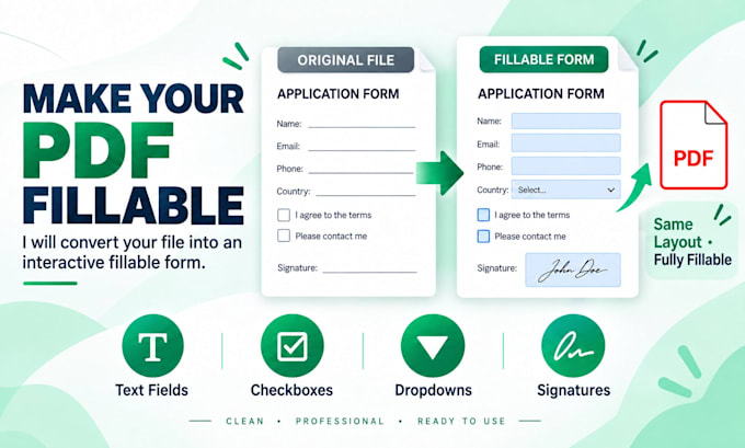 convert your PDF or document into a fillable PDF form