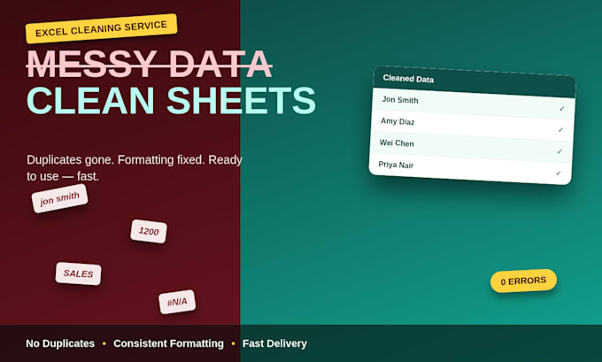 do excel data cleaning and formatting