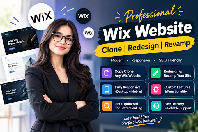do professionally copy clone wix website, redesign revamp wix website