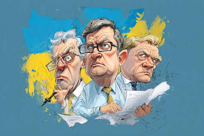 create a political or satirical cartoon illustration