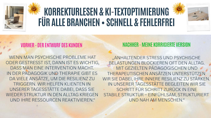 professional proofread german text or rewrite ki content