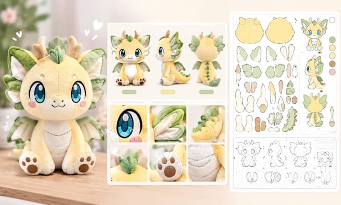 create a custom plush sewing pattern for plush toys and stuffed animals