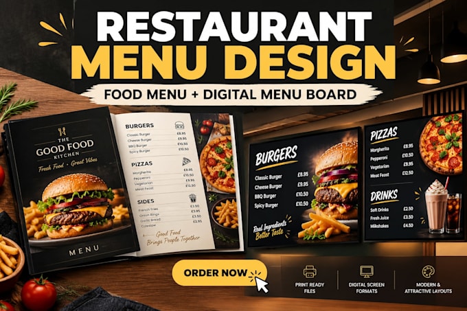 design restaurant menu do food menu design digital menu board