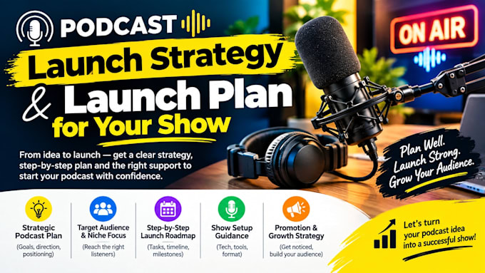 create a podcast launch strategy and launch plan for your show