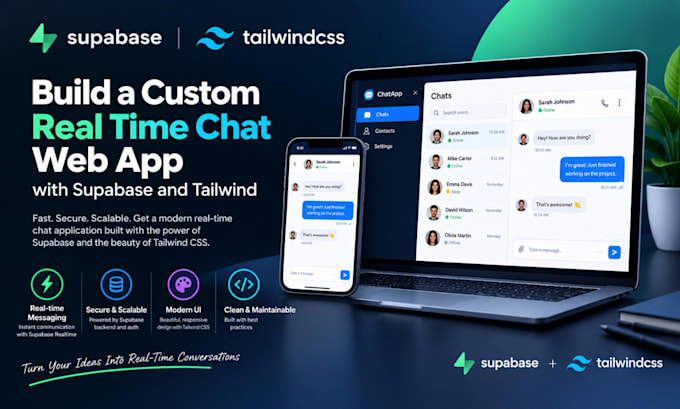 build a custom real time chat web app with supabase and tailwind