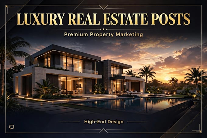 design luxury real estate posts, property flyers, social media ads and brochures
