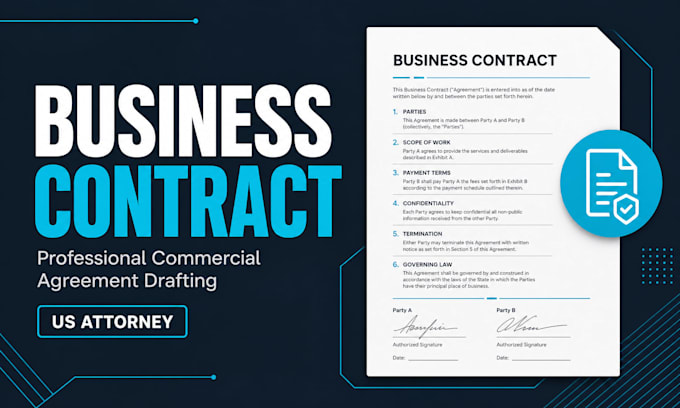 draft a professional business contract or commercial agreement