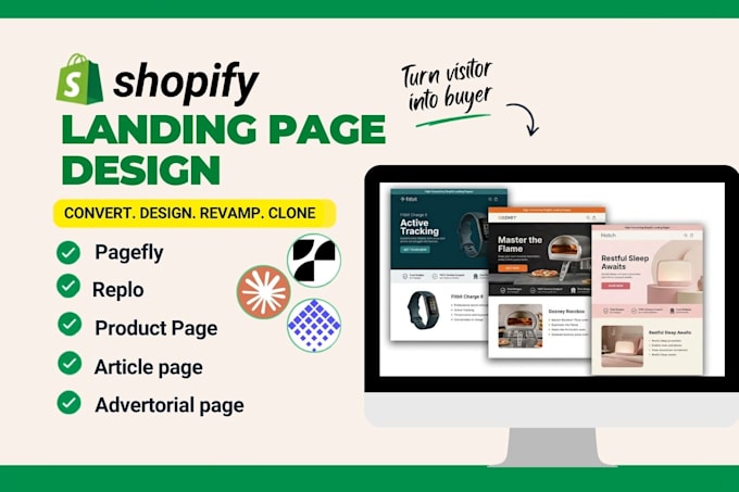 design shopify landing page single product page pagefly replo gempages zipify