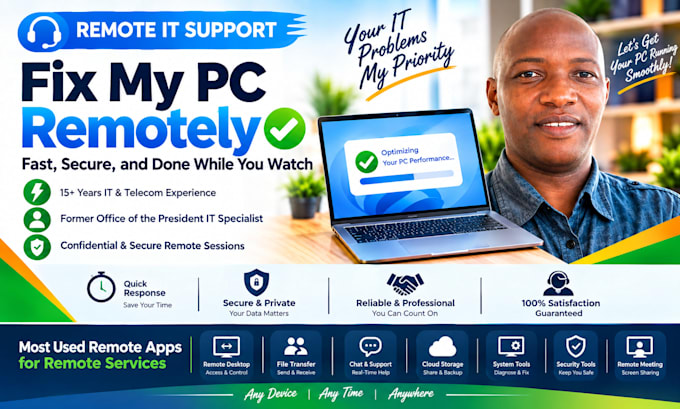 remotely fix your slow broken or virus infected windows PC