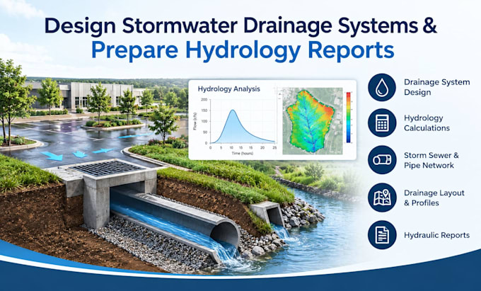 design stormwater drainage systems and prepare hydrology reports