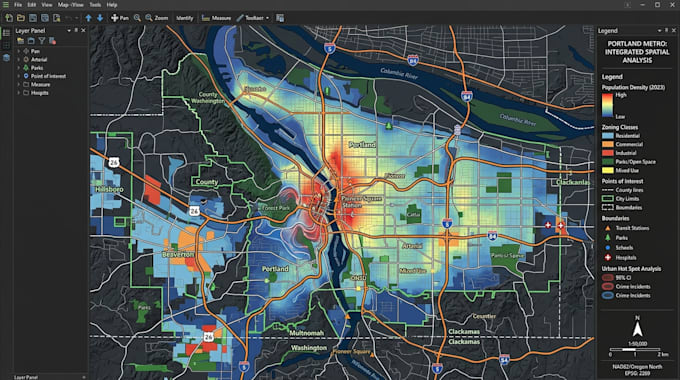 create gis map, geospatial analysis and data visualization in arcgis qgis