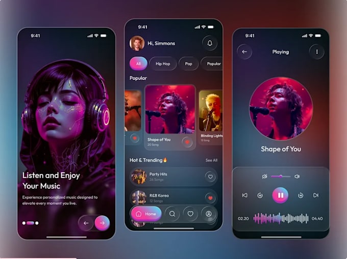 build ai music streaming,learning,editing, event,promotion,social networking app
