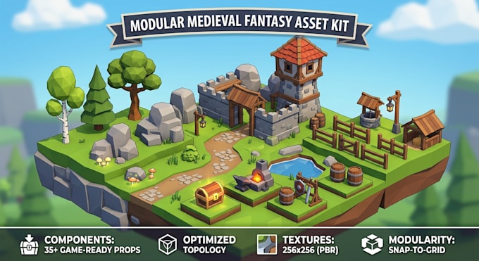 create custom roblox ugc items, 3d accessories, and low poly game assets