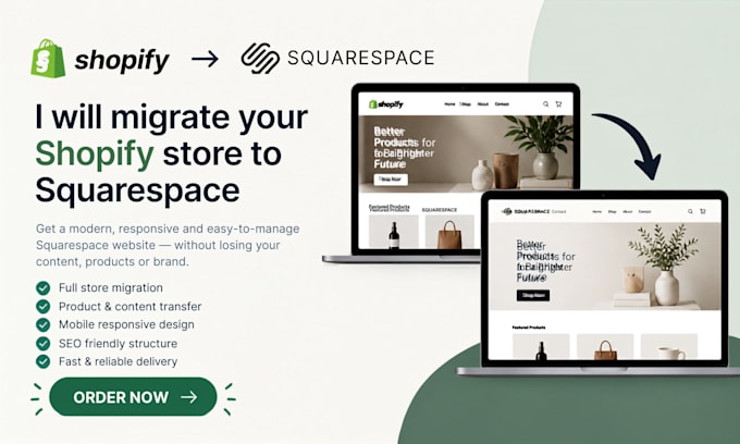 migrate your shopify store to squarespace professionally