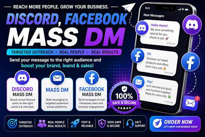 do mass dm, discord, telegram, twitter mass dm