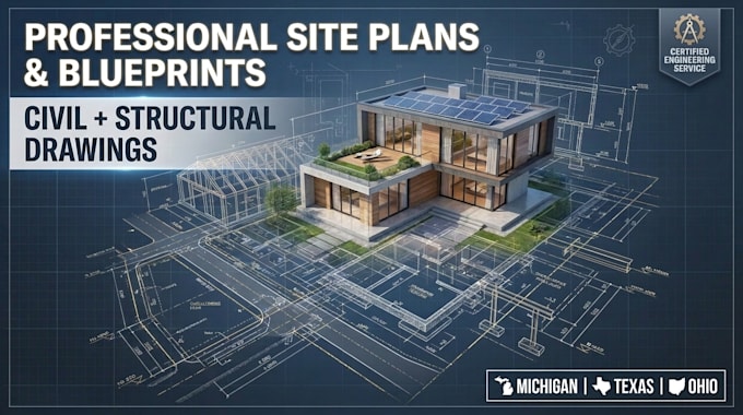 do michigan texas ohio site plan blueprint civil engineer structural engineer