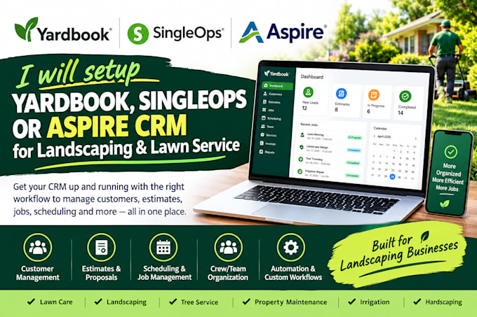 buid yardbook singleops aspire landscaping template kits lawn service website