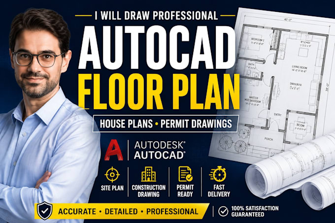 do architectural drawing 2dfloor plan autocad  permit drawing florida ohio texas