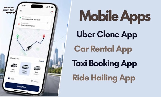 build uber clone, taxi booking app, rideshare app, truck driving,car rental app
