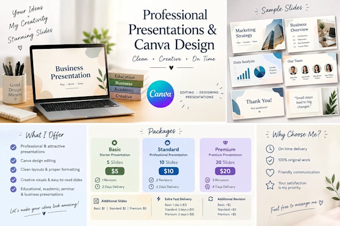 create professional presentations and edit canva designs