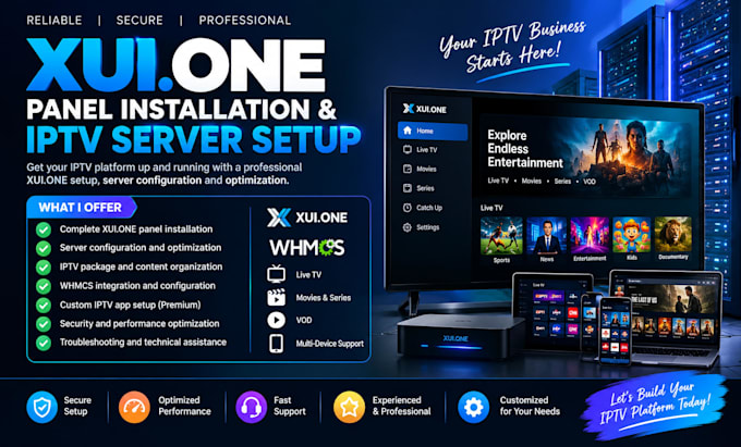 setup xui one iptv panel on your server with lifetime whmcs integration