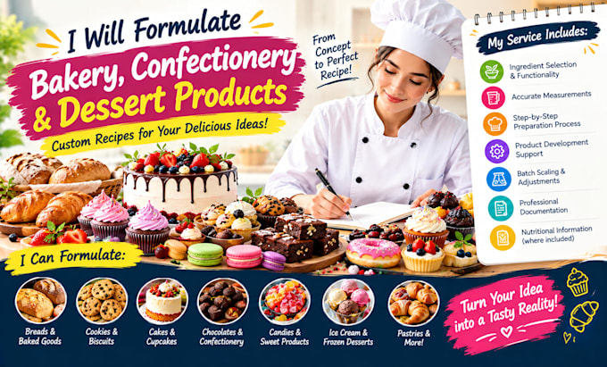 formulate bakery, confectionery and dessert products