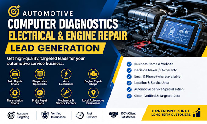 automotive computer diagnostics electrical auto engine repair lead generation