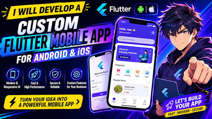 do mobile app development, android, ios app development, flutter ai app