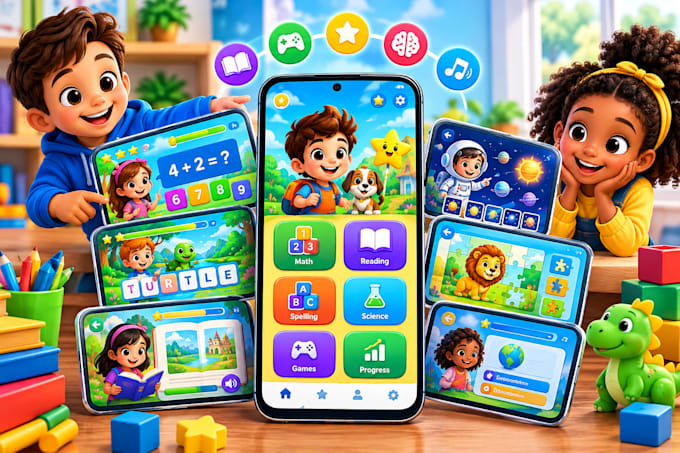 develop kids learning app, educational app and learning game for android