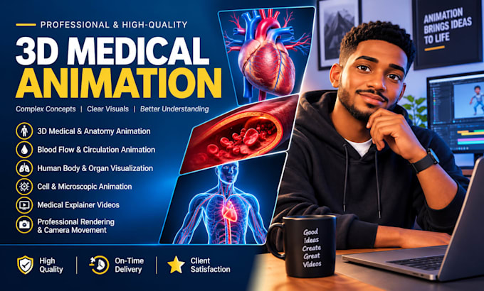 create a professional 3d medical animation, surgery, anatomy animation video