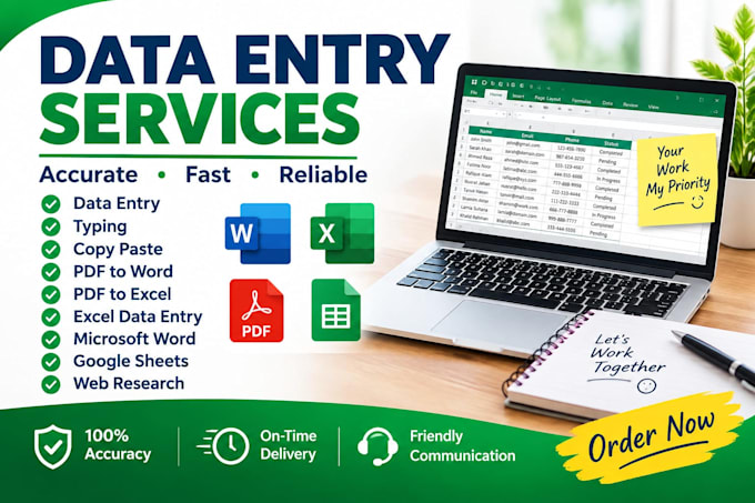 do accurate date entry, typing ,copy paste and PDF conversion
