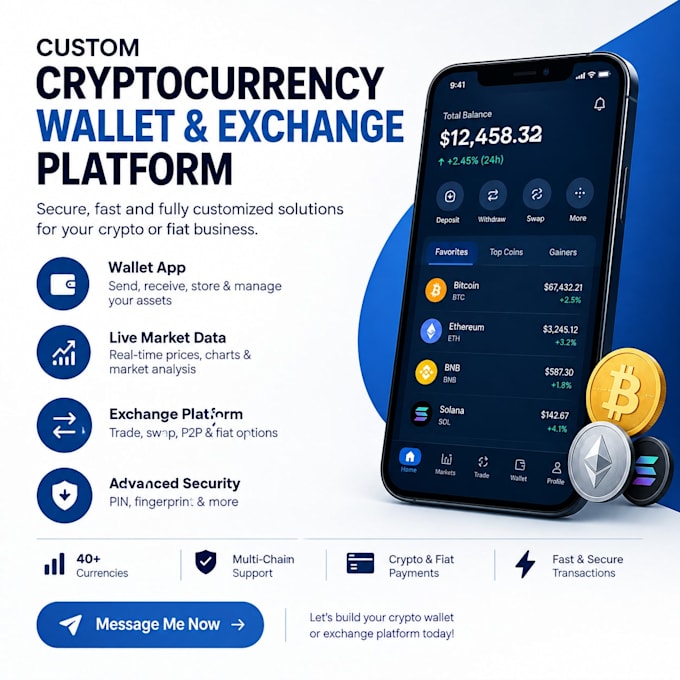 build crypto wallets, fiat wallets, and exchange platforms