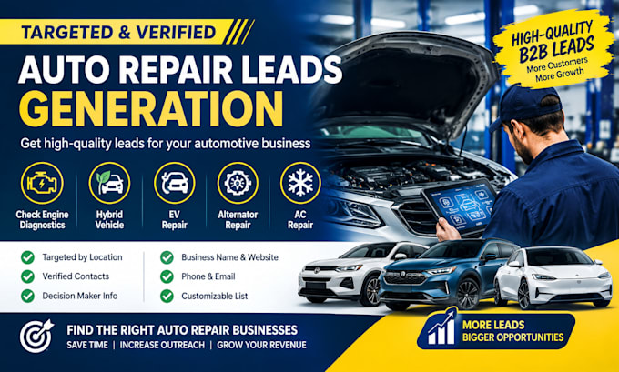 check engine diagnostics hybrid vehicle ev alternator ac repair lead generation