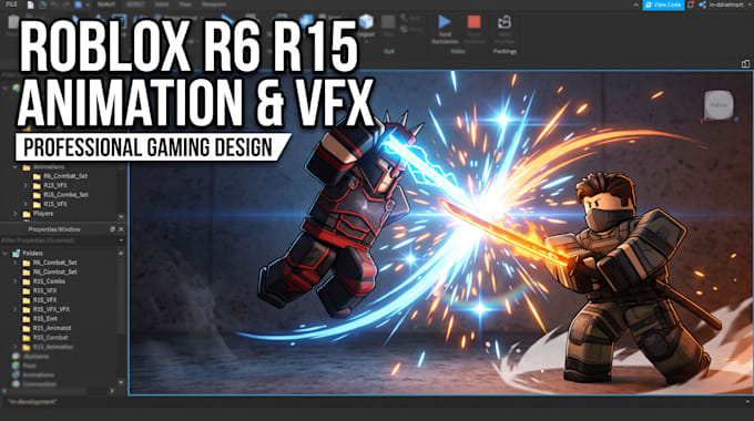 create roblox r6 r15 animations, roblox vfx, combat effects