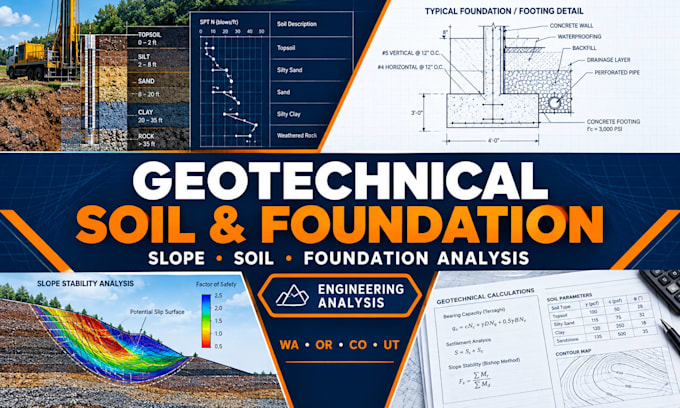 do wa or co ut geotechnical soil foundation and slope analysis