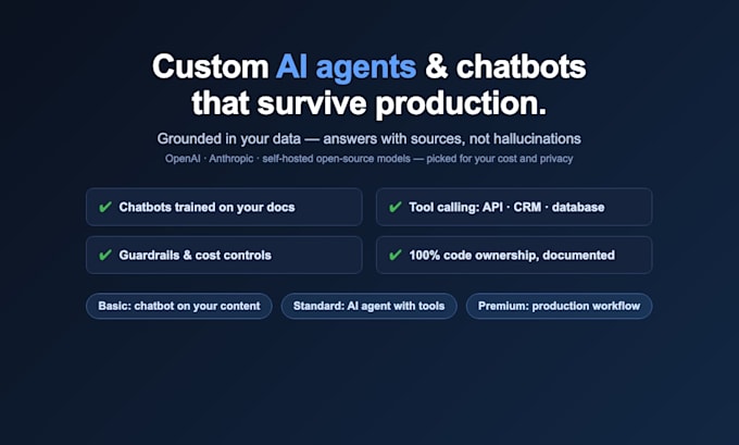 develop a custom ai agent, chatbot, or ai automation