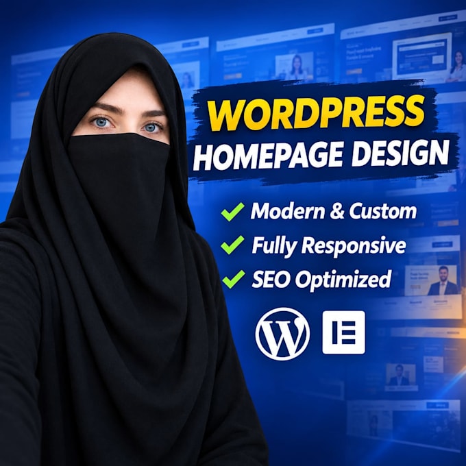design a modern and responsive homepage for wordpress