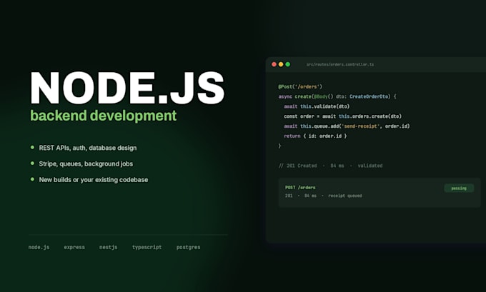 be your nodejs backend developer and build your rest api
