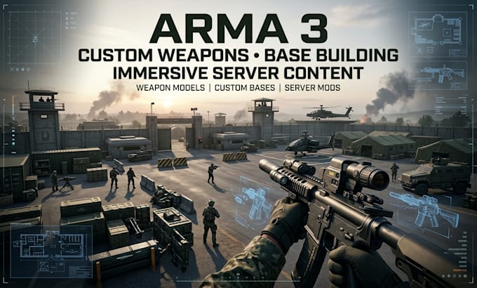create custom arma 3 weapons and immersive base building for arma server