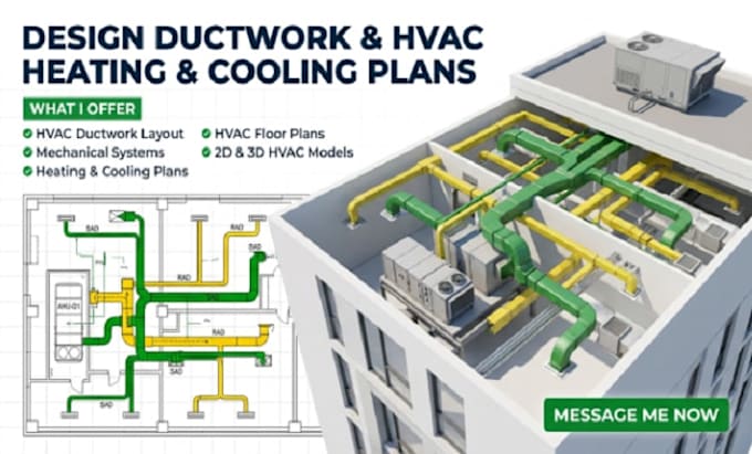 design ductwork, hvac mechanical systems, heating and cooling plans