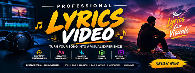 create a professional animated lyrics video service