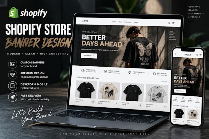 create shopify product graphics and banners for your store