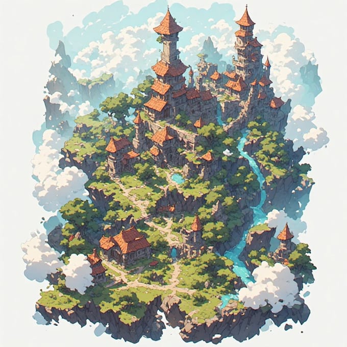 create a custom map illustration in vector style