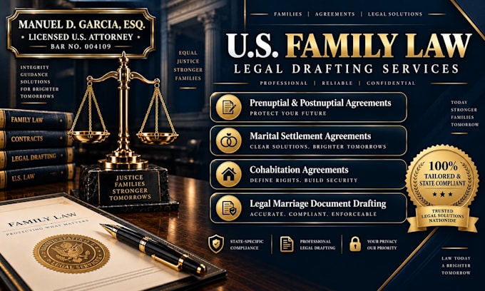 write your US marital settlement or divorce agreement