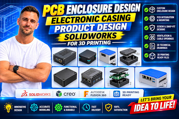 pcb enclosure design electronic casing product design solidworks for 3d printing
