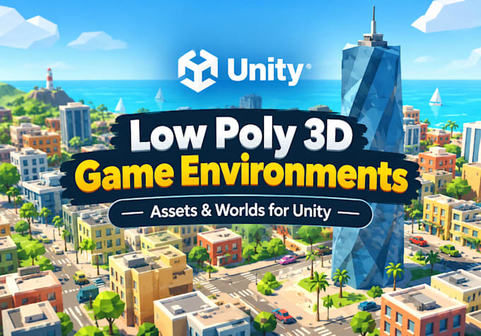 create low poly 3d game environments assets and worlds for unity