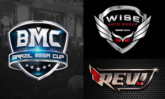 design a stunning metallic badge logo or emblem with 3d effects